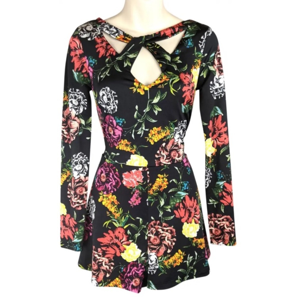 GUESS Floral Black Jumpsuit